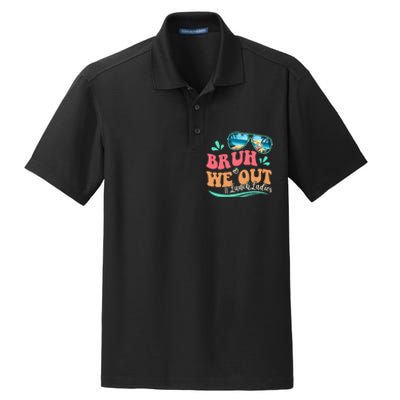 Bruh We Out Funny Last Day Of School Lunch Lady Summer Dry Zone Grid Polo