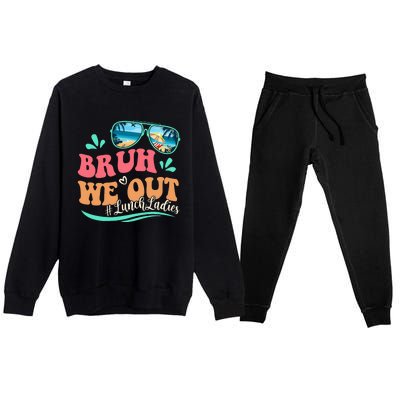 Bruh We Out Funny Last Day Of School Lunch Lady Summer Premium Crewneck Sweatsuit Set