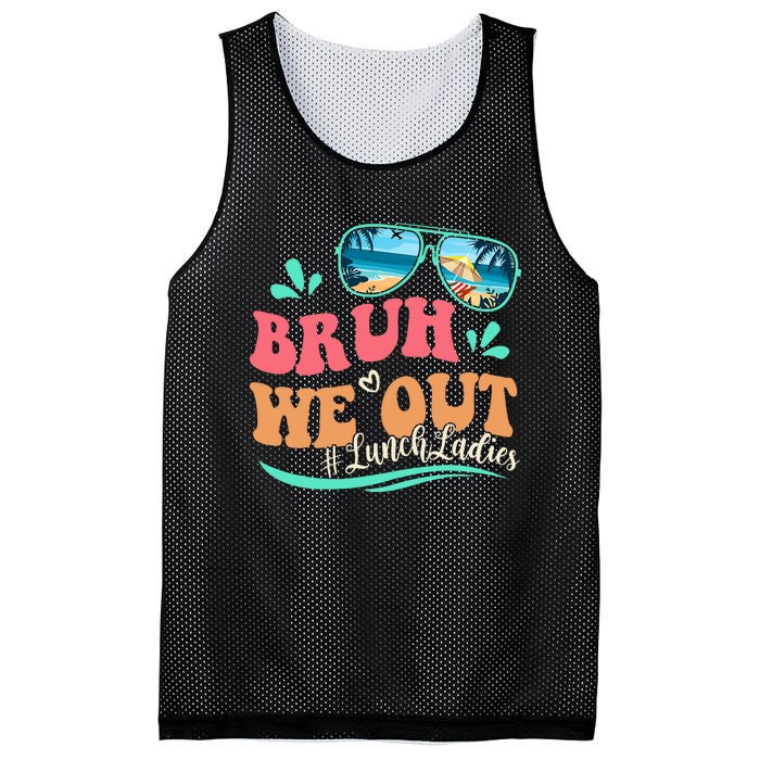 Bruh We Out Funny Last Day Of School Lunch Lady Summer Mesh Reversible Basketball Jersey Tank