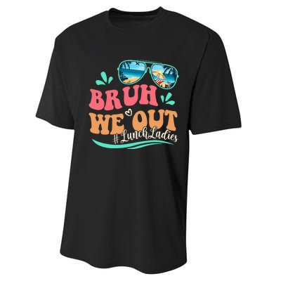 Bruh We Out Funny Last Day Of School Lunch Lady Summer Performance Sprint T-Shirt