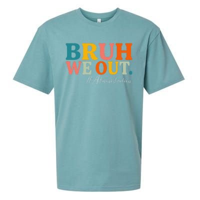 Bruh We Out Administration Summer Break Last Day Of School Sueded Cloud Jersey T-Shirt