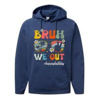 Bruh We Out Happy Last Day Of School Teacher Boy Girl Summer Performance Fleece Hoodie