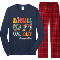 Bruh We Out Happy Last Day Of School Teacher Boy Girl Summer Long Sleeve Pajama Set