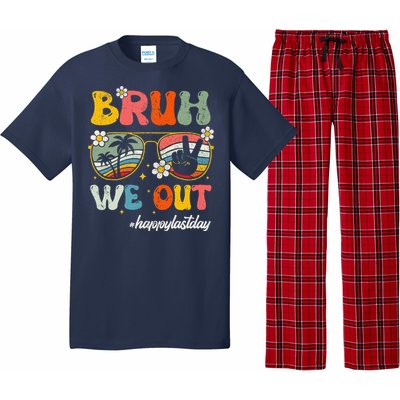 Bruh We Out Happy Last Day Of School Teacher Boy Girl Summer Pajama Set