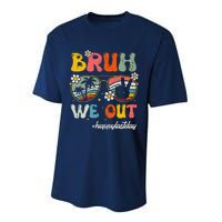 Bruh We Out Happy Last Day Of School Teacher Boy Girl Summer Performance Sprint T-Shirt