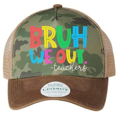 Bruh We Out Teachers Student Happy Last Day Of School Summer Legacy Tie Dye Trucker Hat