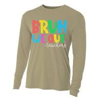 Bruh We Out Teachers Student Happy Last Day Of School Summer Cooling Performance Long Sleeve Crew