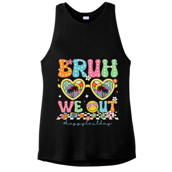 Bruh We Out Teachers Happy Last Day Graduation Sunglasses Ladies PosiCharge Tri-Blend Wicking Tank