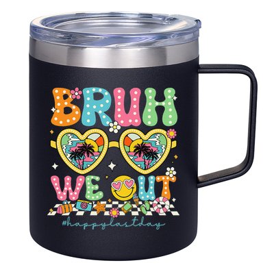 Bruh We Out Teachers Happy Last Day Graduation Sunglasses 12oz Stainless Steel Coffee Mug