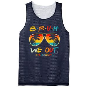 Bruh We Out Happy Last Day Of School Teacher Boy Girl Summer Mesh Reversible Basketball Jersey Tank