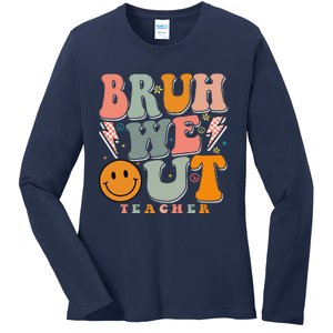 Bruh We Out Happy Last Day Of School Teacher Boy Girl Cute Ladies Long Sleeve Shirt