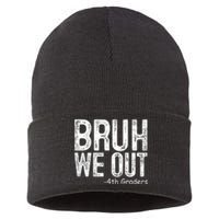 Bruh We Out 4th Graders Fourth Grade Graduation Class 2024 Gift Sustainable Knit Beanie