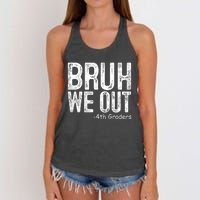 Bruh We Out 4th Graders Fourth Grade Graduation Class 2024 Gift Women's Knotted Racerback Tank