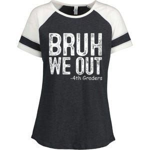 Bruh We Out 4th Graders Fourth Grade Graduation Class 2024 Gift Enza Ladies Jersey Colorblock Tee