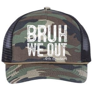 Bruh We Out 4th Graders Fourth Grade Graduation Class 2024 Gift Retro Rope Trucker Hat Cap