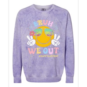 Bruh We Out Happy Last Day Of School Teacher Boy Girl Summer Colorblast Crewneck Sweatshirt