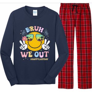 Bruh We Out Happy Last Day Of School Teacher Boy Girl Summer Long Sleeve Pajama Set