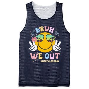 Bruh We Out Happy Last Day Of School Teacher Boy Girl Summer Mesh Reversible Basketball Jersey Tank