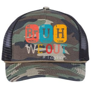 Bruh We Out Teachers Chemistry Teacher End Of School Year Retro Rope Trucker Hat Cap