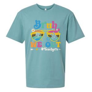 Bruh We Out Teachers End Of School Year Teacher Summer Sueded Cloud Jersey T-Shirt