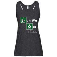 Bruh We Out Teachers Chemistry Periodic Table Element Summer Ladies Essential Flowy Tank