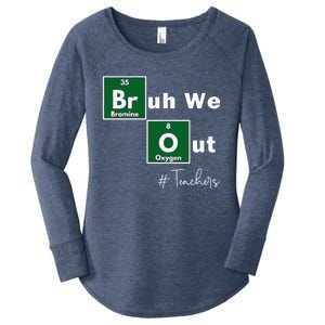 Bruh We Out Teachers Chemistry Periodic Table Element Summer Women's Perfect Tri Tunic Long Sleeve Shirt