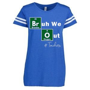 Bruh We Out Teachers Chemistry Periodic Table Element Summer Enza Ladies Jersey Football T-Shirt