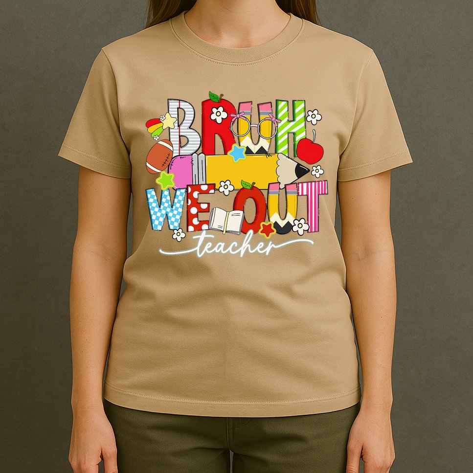 Bruh We Out Teacher Summer Last Dat Of School T-Shirt