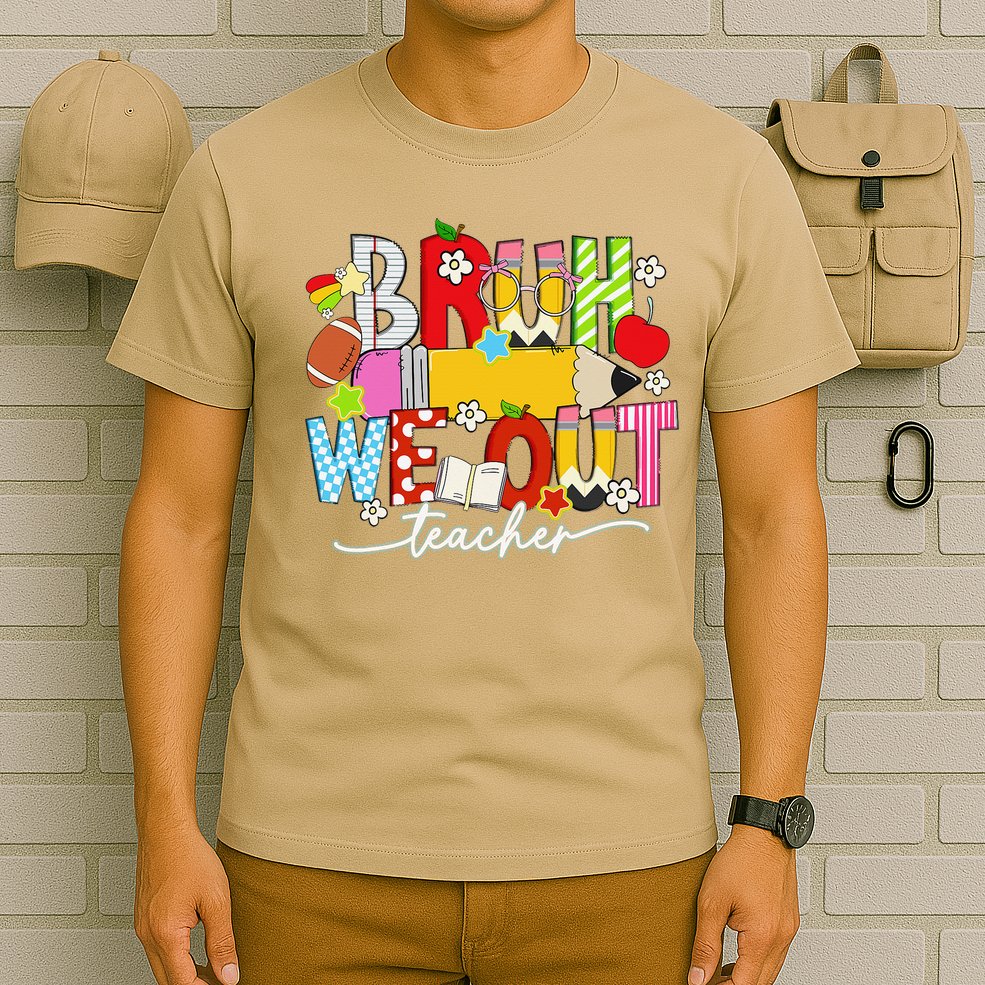 Bruh We Out Teacher Summer Last Dat Of School T-Shirt