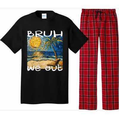 Bruh We Out Teachers Happy Last Day School Summer Van Gogh Pajama Set