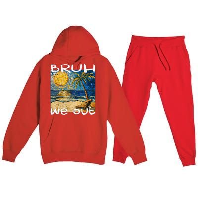 Bruh We Out Teachers Happy Last Day School Summer Van Gogh Premium Hooded Sweatsuit Set