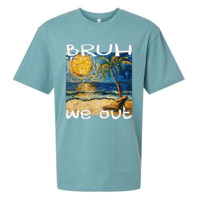 Bruh We Out Teachers Happy Last Day School Summer Van Gogh Sueded Cloud Jersey T-Shirt