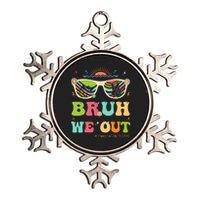 Bruh We Out Funny Last Day Of School Teacher Boy Girl Summer Metallic Star Ornament