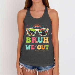 Bruh We Out Funny Last Day Of School Teacher Boy Girl Summer Women's Knotted Racerback Tank