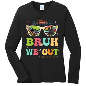 Bruh We Out Funny Last Day Of School Teacher Boy Girl Summer Ladies Long Sleeve Shirt