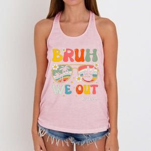 Bruh We Out Happy Last Day Of School Teacher Student Summer Women's Knotted Racerback Tank