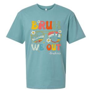 Bruh We Out Happy Last Day Of School Teacher Student Summer Sueded Cloud Jersey T-Shirt