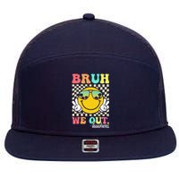 Bruh We Out Happy Last Day Of School Teacher Student Summer 7 Panel Mesh Trucker Snapback Hat