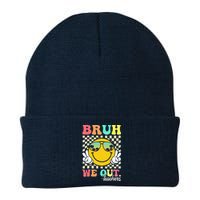 Bruh We Out Happy Last Day Of School Teacher Student Summer Knit Cap Winter Beanie