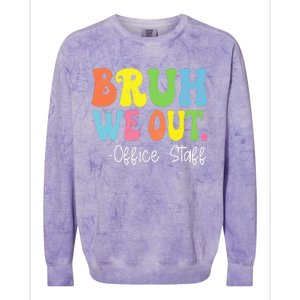 Bruh We Out Office Staff Happy Last Day Of School Groovy Colorblast Crewneck Sweatshirt