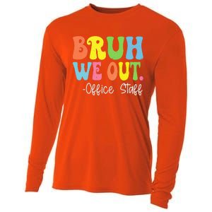 Bruh We Out Office Staff Happy Last Day Of School Groovy Cooling Performance Long Sleeve Crew