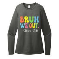 Bruh We Out Office Staff Happy Last Day Of School Groovy Womens CVC Long Sleeve Shirt