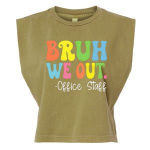 Bruh We Out Office Staff Happy Last Day Of School Groovy Garment-Dyed Women's Muscle Tee