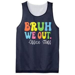 Bruh We Out Office Staff Happy Last Day Of School Groovy Mesh Reversible Basketball Jersey Tank