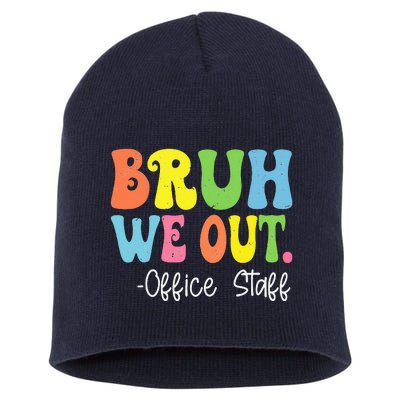 Bruh We Out Office Staff Happy Last Day Of School Groovy Short Acrylic Beanie