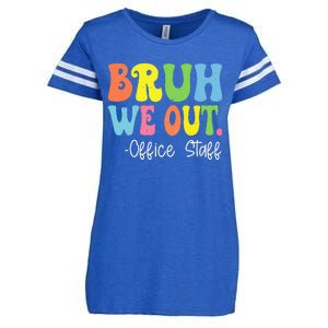 Bruh We Out Office Staff Happy Last Day Of School Groovy Enza Ladies Jersey Football T-Shirt