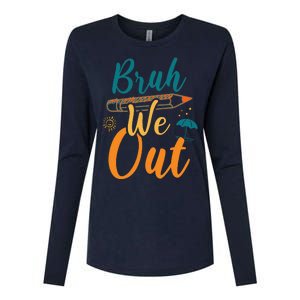 Bruh We Out Women Happy Last Day Of School Teacher Funny Womens Cotton Relaxed Long Sleeve T-Shirt