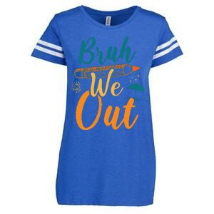 Bruh We Out Women Happy Last Day Of School Teacher Funny Enza Ladies Jersey Football T-Shirt