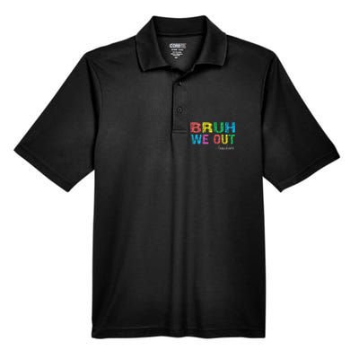 Bruh We Out Teachers End Of School Year Teacher Summer Men's Origin Performance Pique Polo