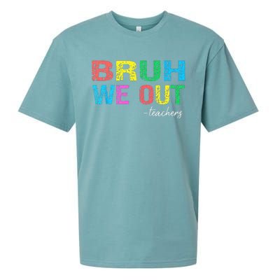 Bruh We Out Teachers End Of School Year Teacher Summer Sueded Cloud Jersey T-Shirt